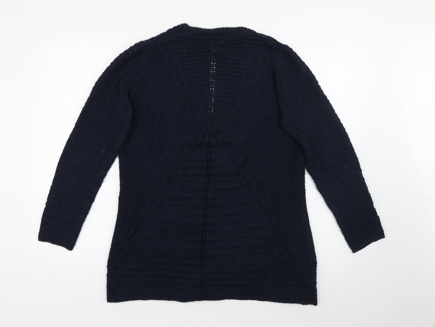 Marks and Spencer Womens Blue V-Neck  Cotton Cardigan Jumper Size 14