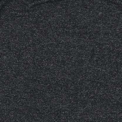 COIN 1804 Womens Black  Polyester Basic T-Shirt Size L Round Neck