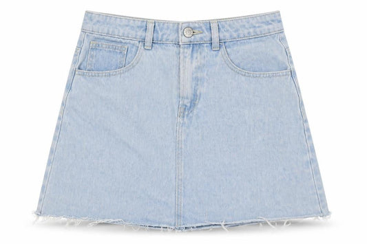 Denim Co Womens Blue  Cotton A-Line Skirt Size 10   Button