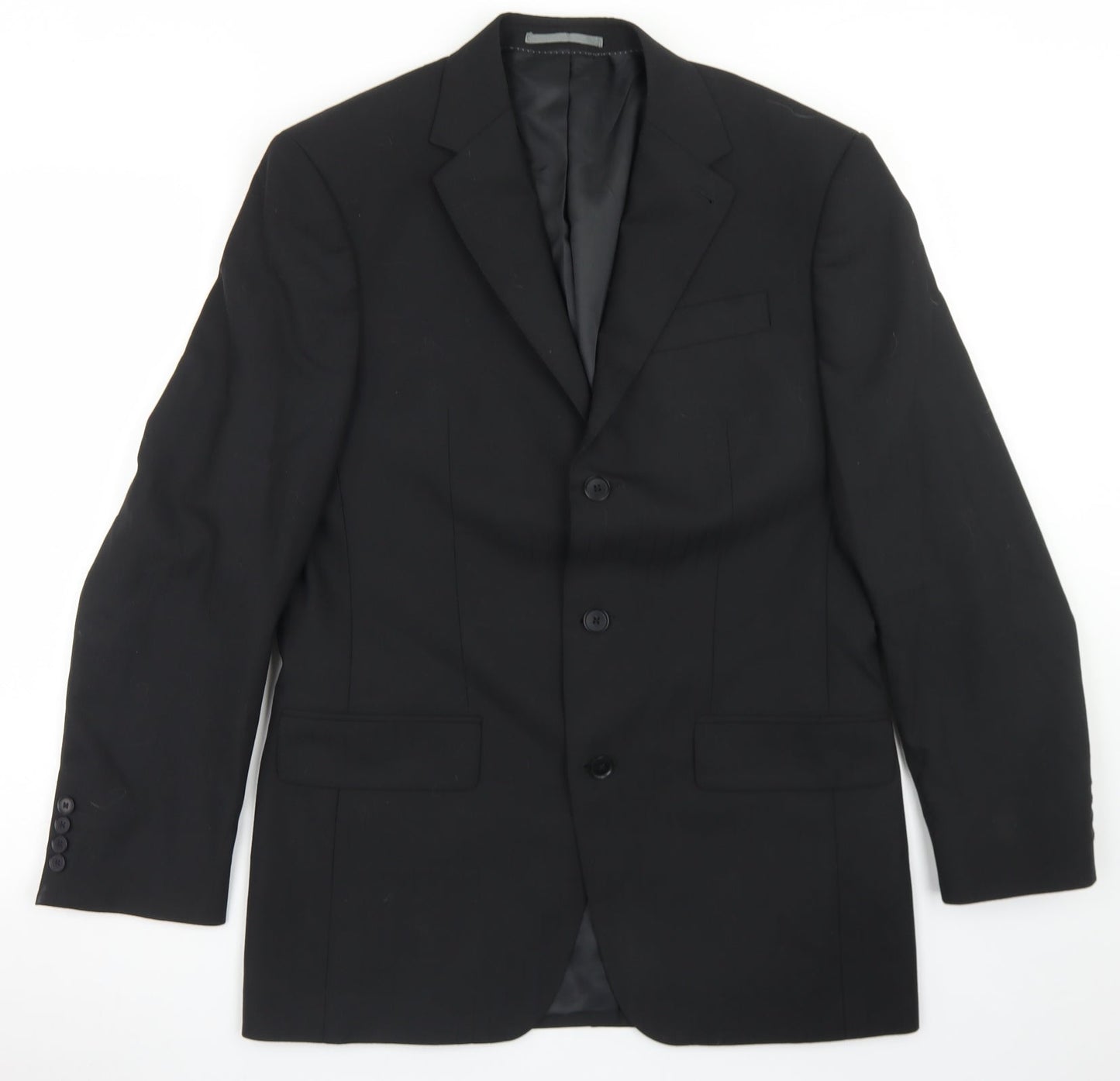 NEXT Mens Black Striped Polyester Jacket Blazer Size 38