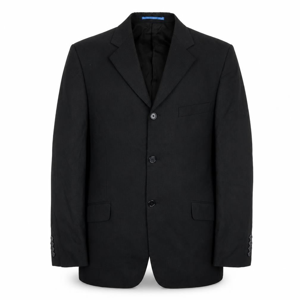 Willson Mens Black Striped Polyester Jacket Blazer Size 38
