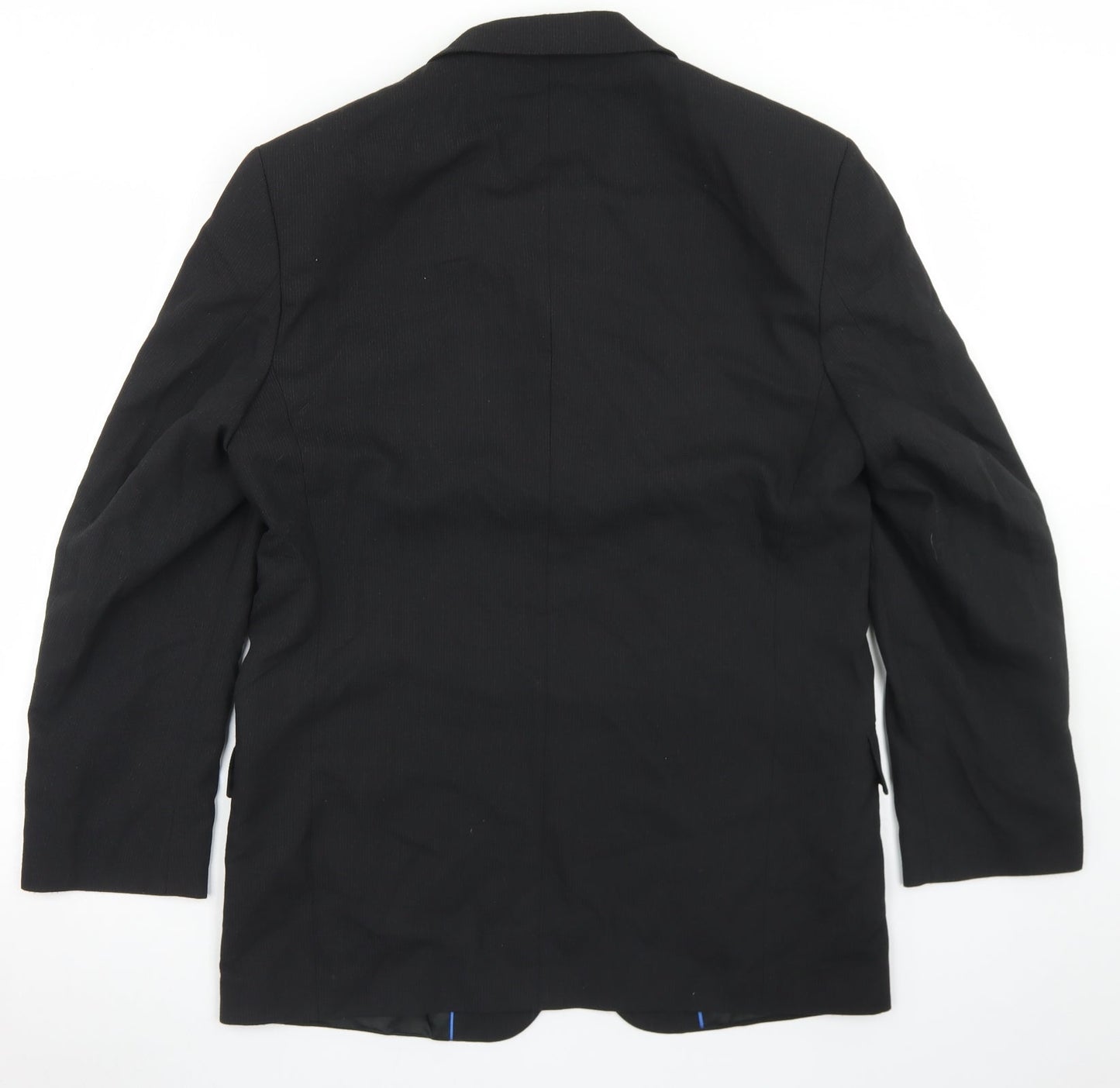 Willson Mens Black Striped Polyester Jacket Blazer Size 38