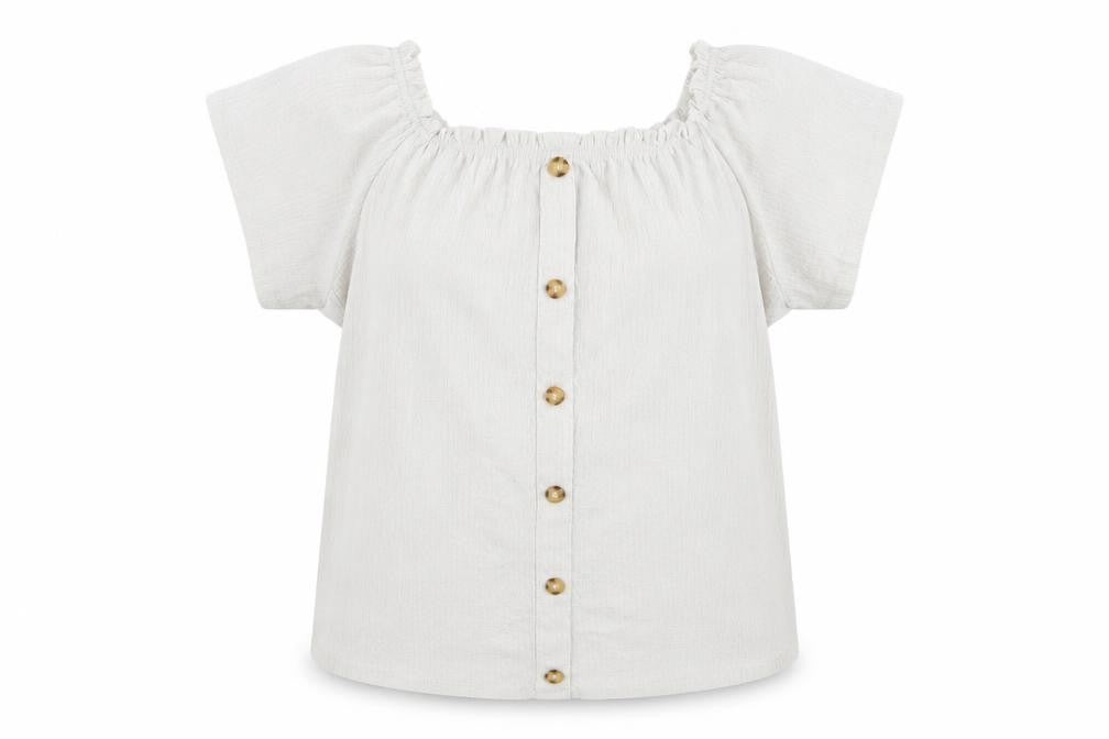 Yessica Womens White  Polyester Basic T-Shirt Size S Off the Shoulder