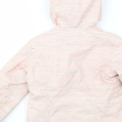 Decathlon Girls Pink Striped  Puffer Jacket Jacket Size 5 Years  Zip