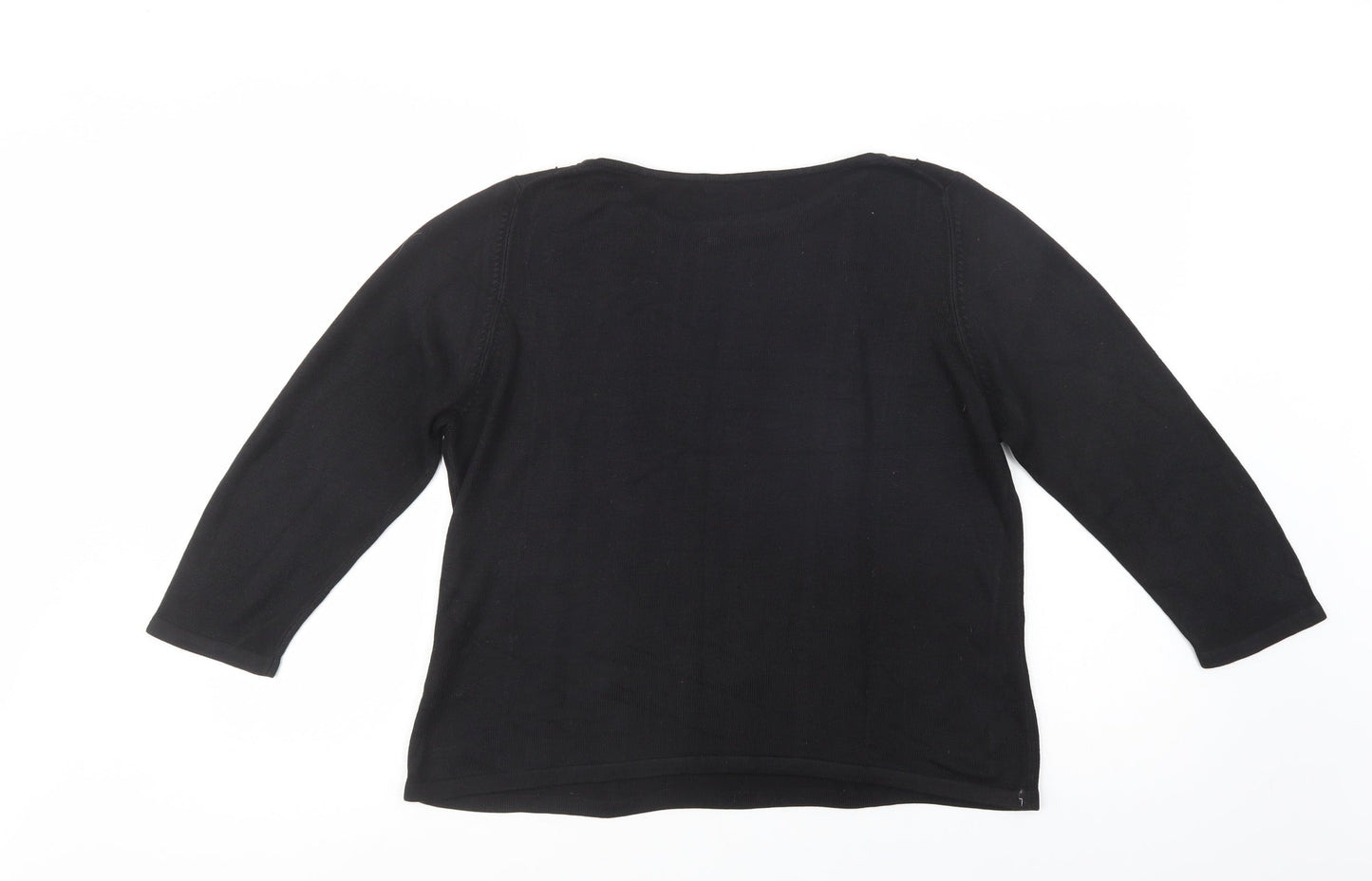 Marks and Spencer Womens Black Round Neck  Acrylic Pullover Jumper Size 14