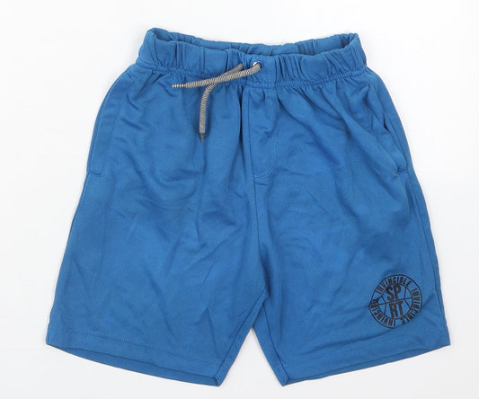 Pep&Co Boys Blue  Polyester Sweat Shorts Size 9-10 Years  Regular Drawstring