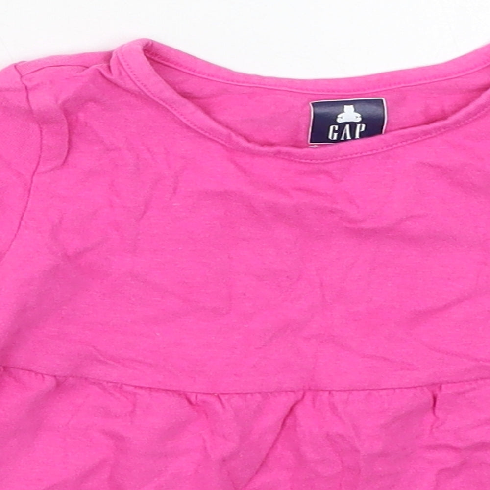 Gap Girls Pink  Cotton Basic T-Shirt Size 2 Years Crew Neck Pullover