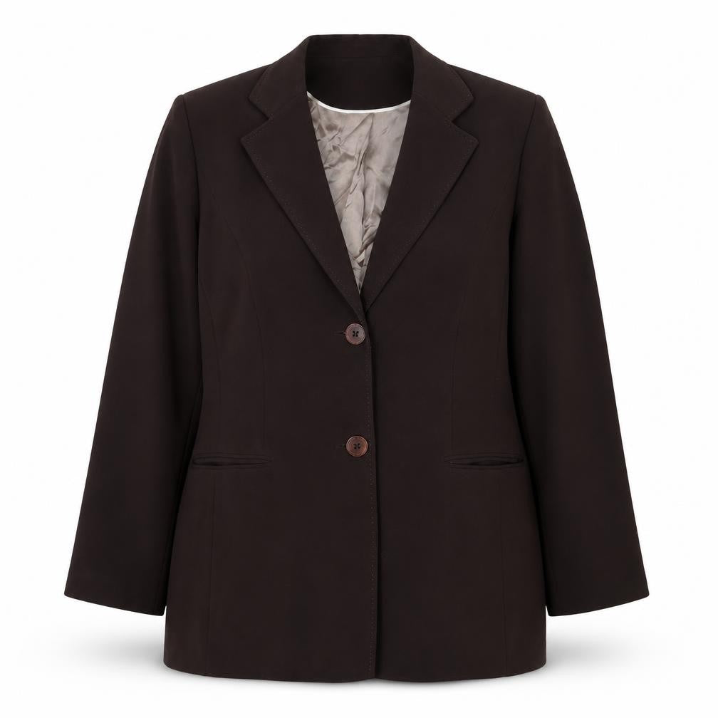 Ann Harvey Womens Brown  Polyester Jacket Suit Jacket Size 16