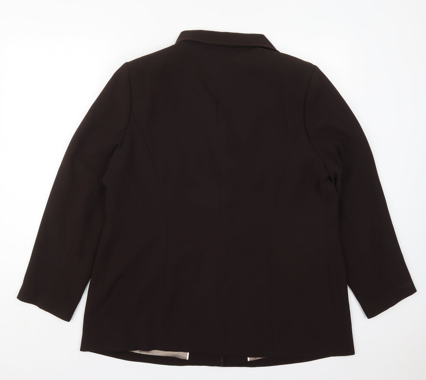 Ann Harvey Womens Brown  Polyester Jacket Suit Jacket Size 16