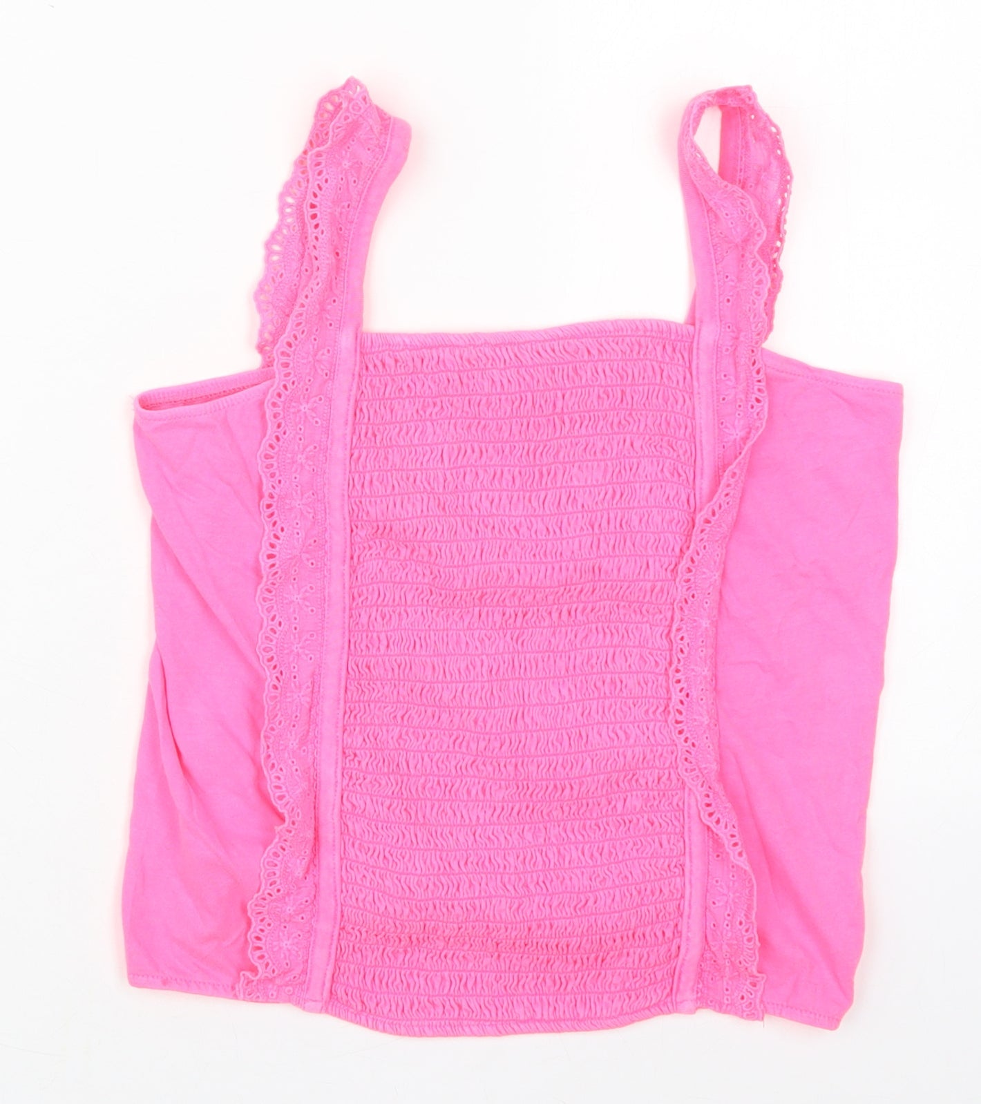 Justice Girls Pink  Cotton Basic Tank Size 12-13 Years Square Neck Pullover