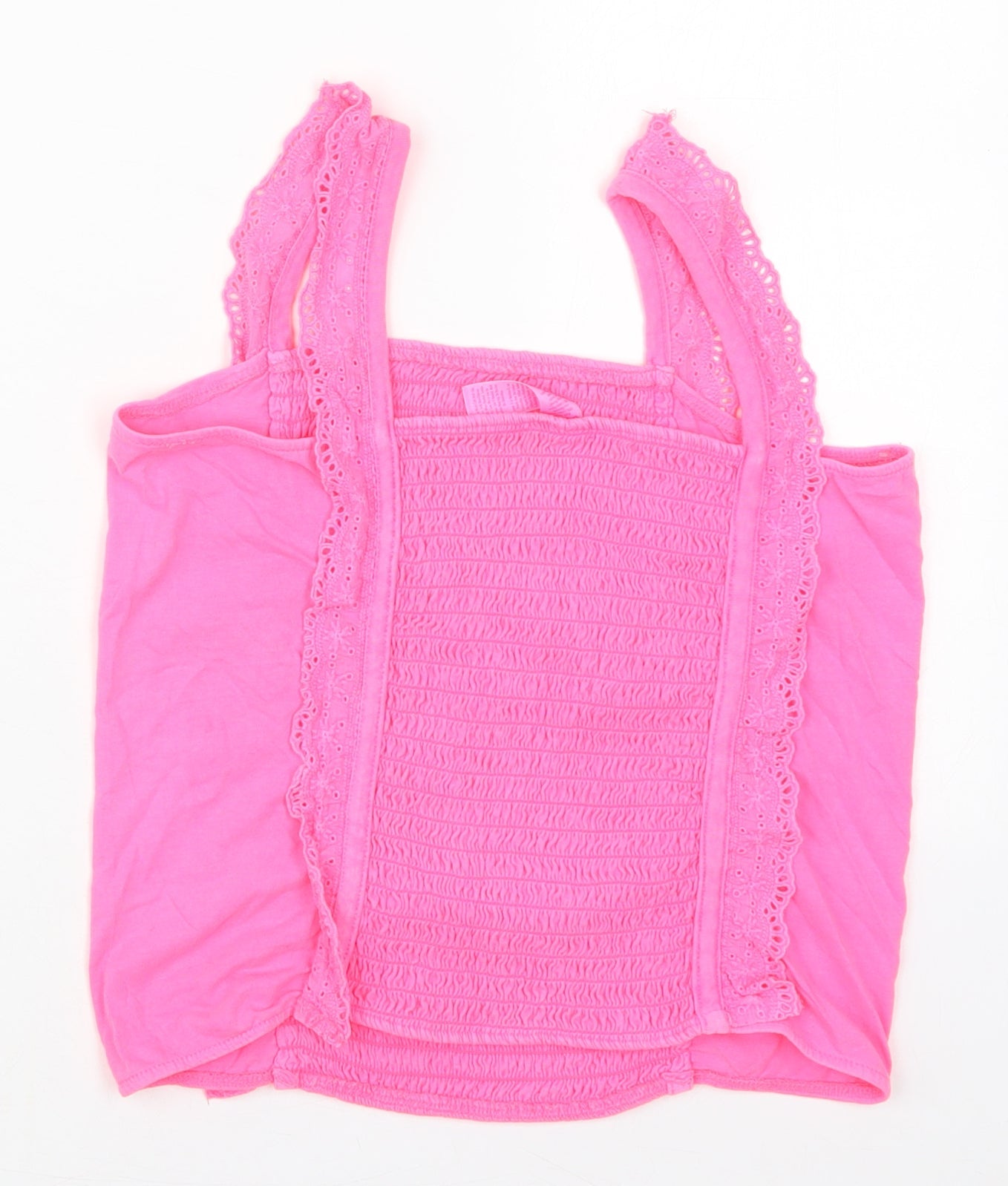 Justice Girls Pink  Cotton Basic Tank Size 12-13 Years Square Neck Pullover