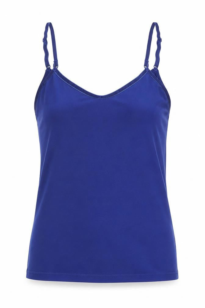 Atmosphere Womens Blue  Nylon Basic Tank Size 10 V-Neck