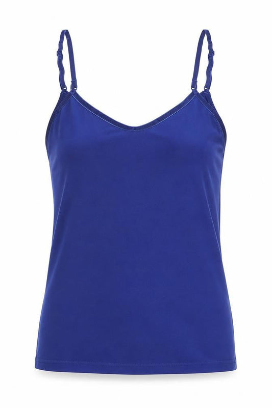 Atmosphere Womens Blue  Nylon Basic Tank Size 10 V-Neck