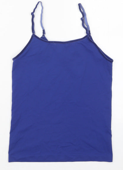 Atmosphere Womens Blue  Nylon Basic Tank Size 10 V-Neck