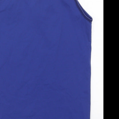 Atmosphere Womens Blue  Nylon Basic Tank Size 10 V-Neck