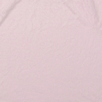 Marks & Spencer Womens Pink Animal Print Polyester Basic T-Shirt Size 12 Round Neck