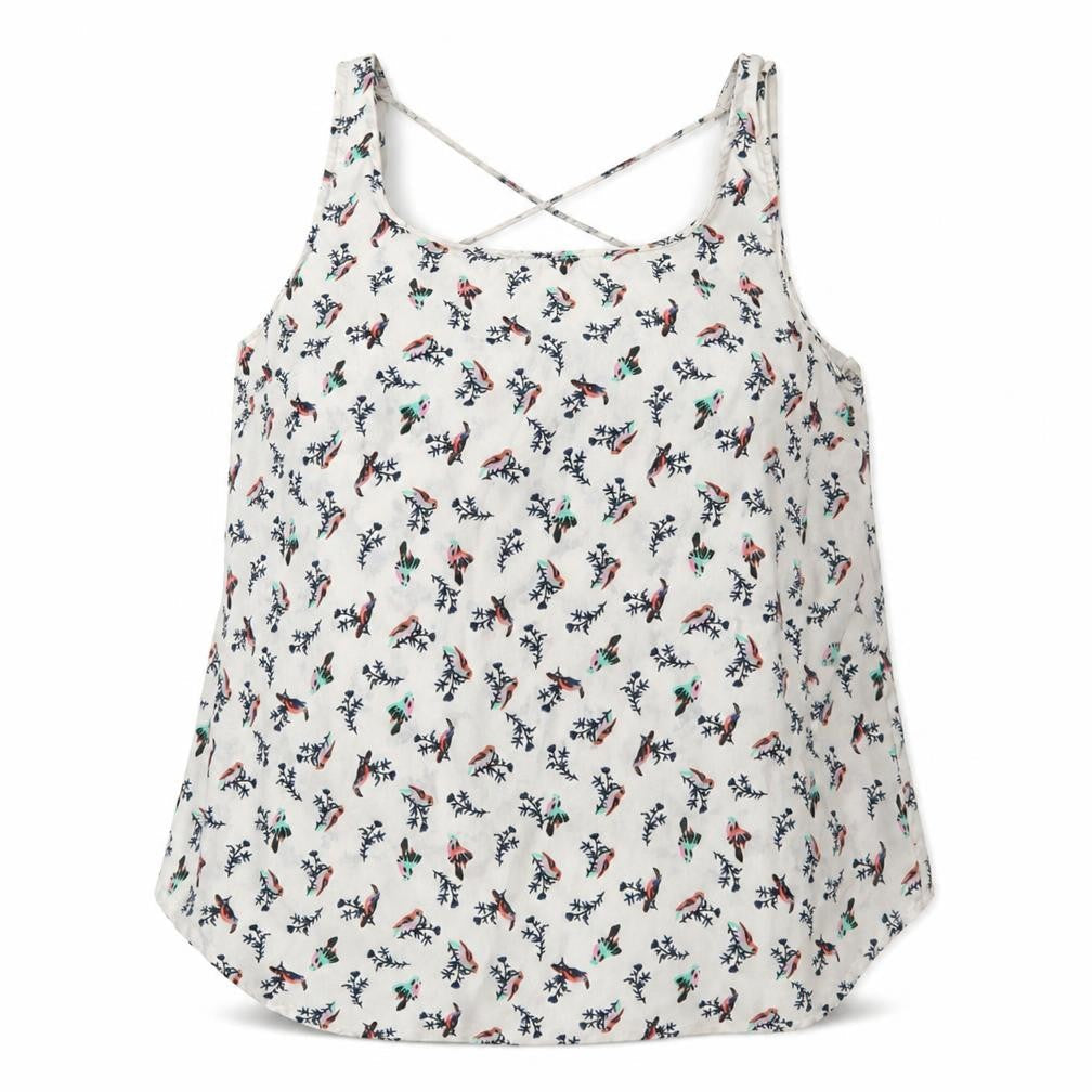 Atmosphere Womens White  Polyester Basic Tank Size 10 Scoop Neck - Birds