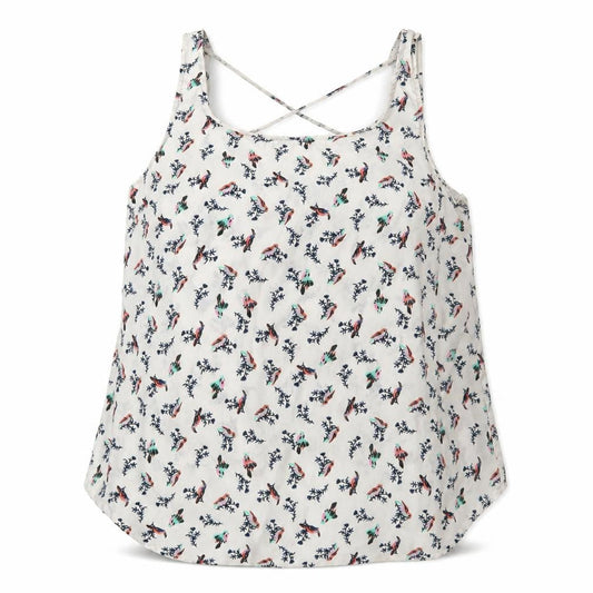 Atmosphere Womens White  Polyester Basic Tank Size 10 Scoop Neck - Birds