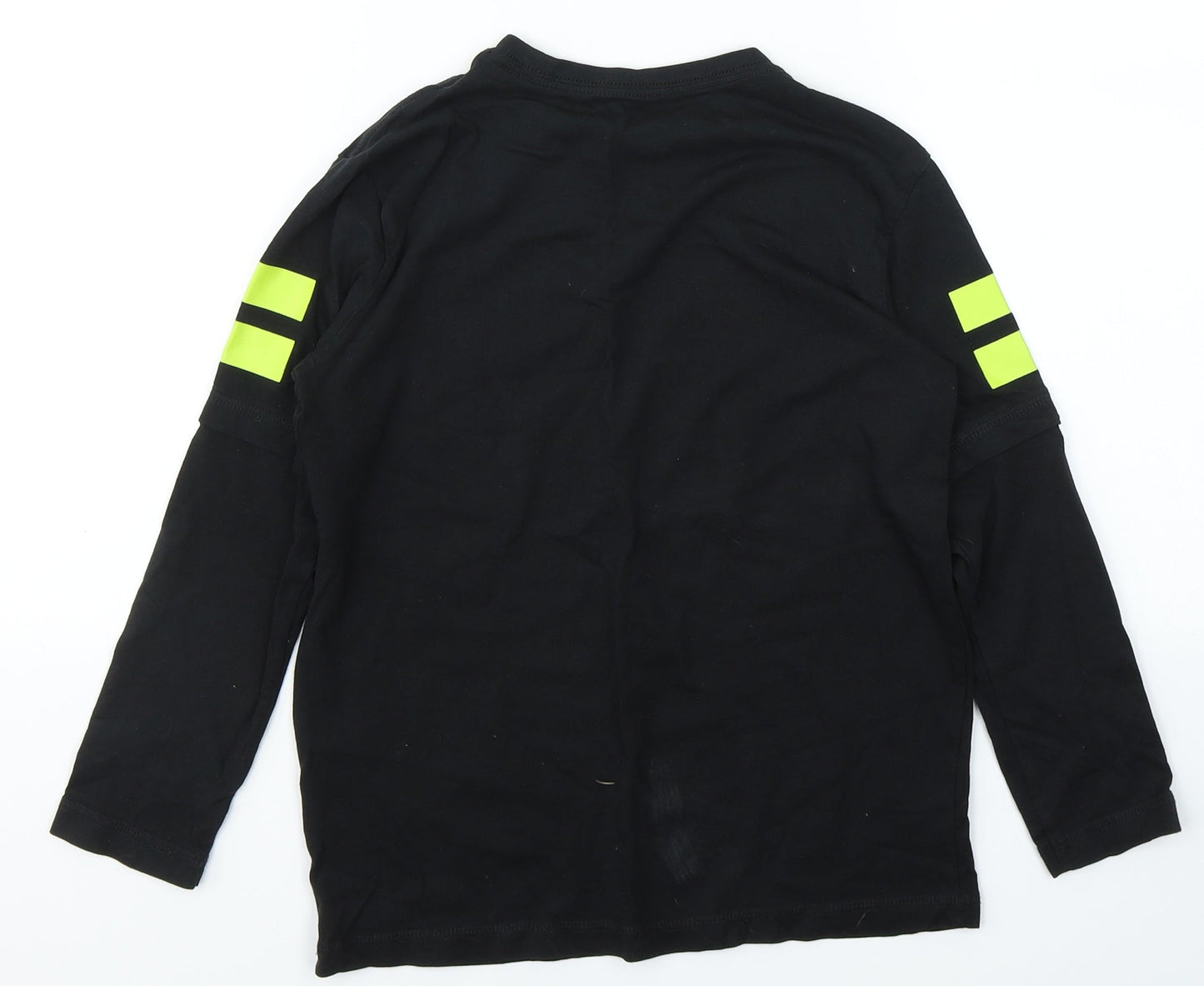 Level Up Boys Black  Cotton Basic Casual Size 7-8 Years Round Neck Pullover - Dinasour