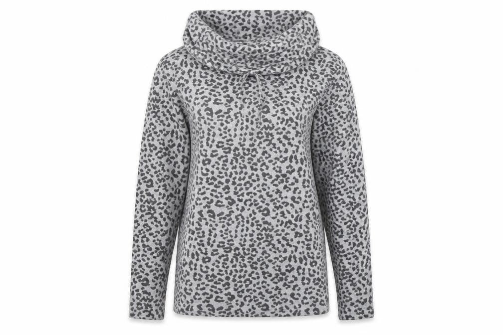 F&F Womens Grey Animal Print Polyester Pullover Sweatshirt Size 8  Pullover