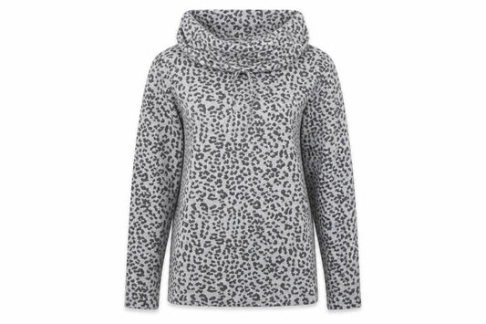 F&F Womens Grey Animal Print Polyester Pullover Sweatshirt Size 8  Pullover