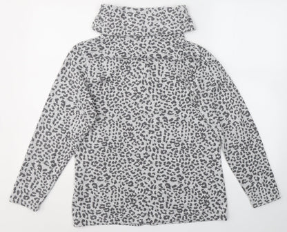F&F Womens Grey Animal Print Polyester Pullover Sweatshirt Size 8  Pullover