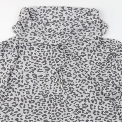 F&F Womens Grey Animal Print Polyester Pullover Sweatshirt Size 8  Pullover