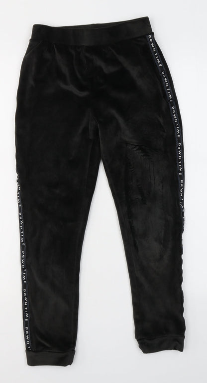 Next Girls Black  Polyester Jogger Trousers Size 9 Months  Regular