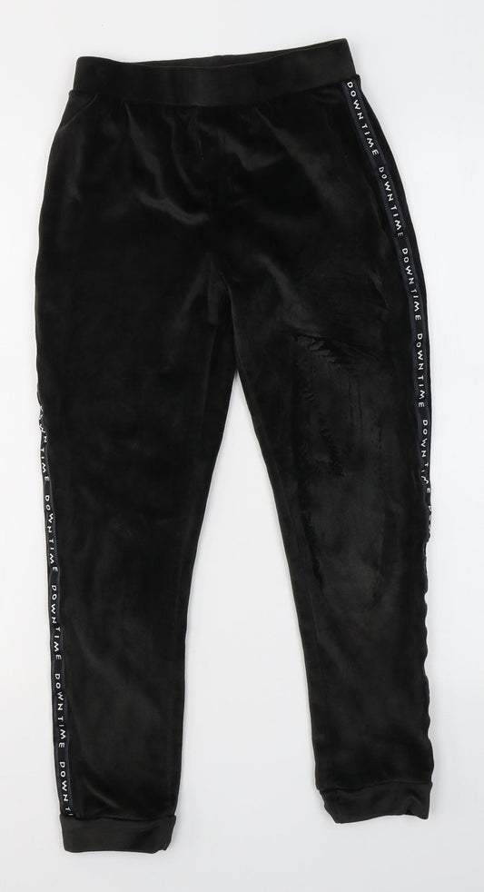 NEXT Girls Black  Polyester Jogger Trousers Size 9 Months  Regular