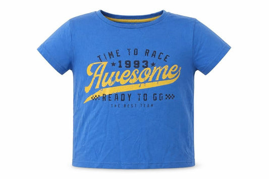 F&F Boys Blue  Cotton Pullover T-Shirt Size 3-4 Years Round Neck Pullover