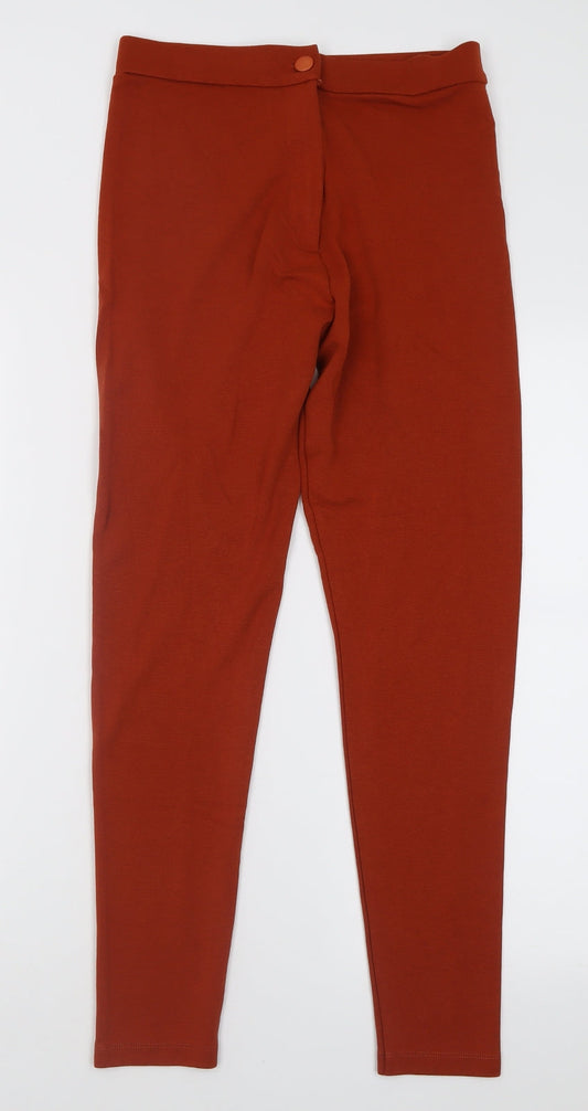 ASOS Womens Orange  Viscose Trousers  Size 12 L28 in Regular Button