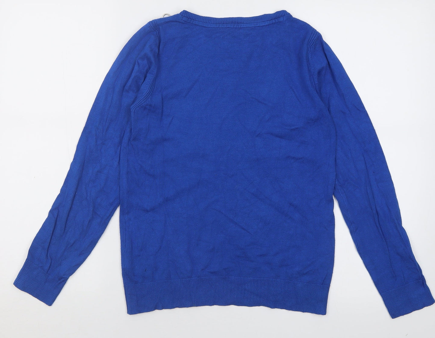pep&co Womens Blue Crew Neck  Viscose Pullover Jumper Size 10