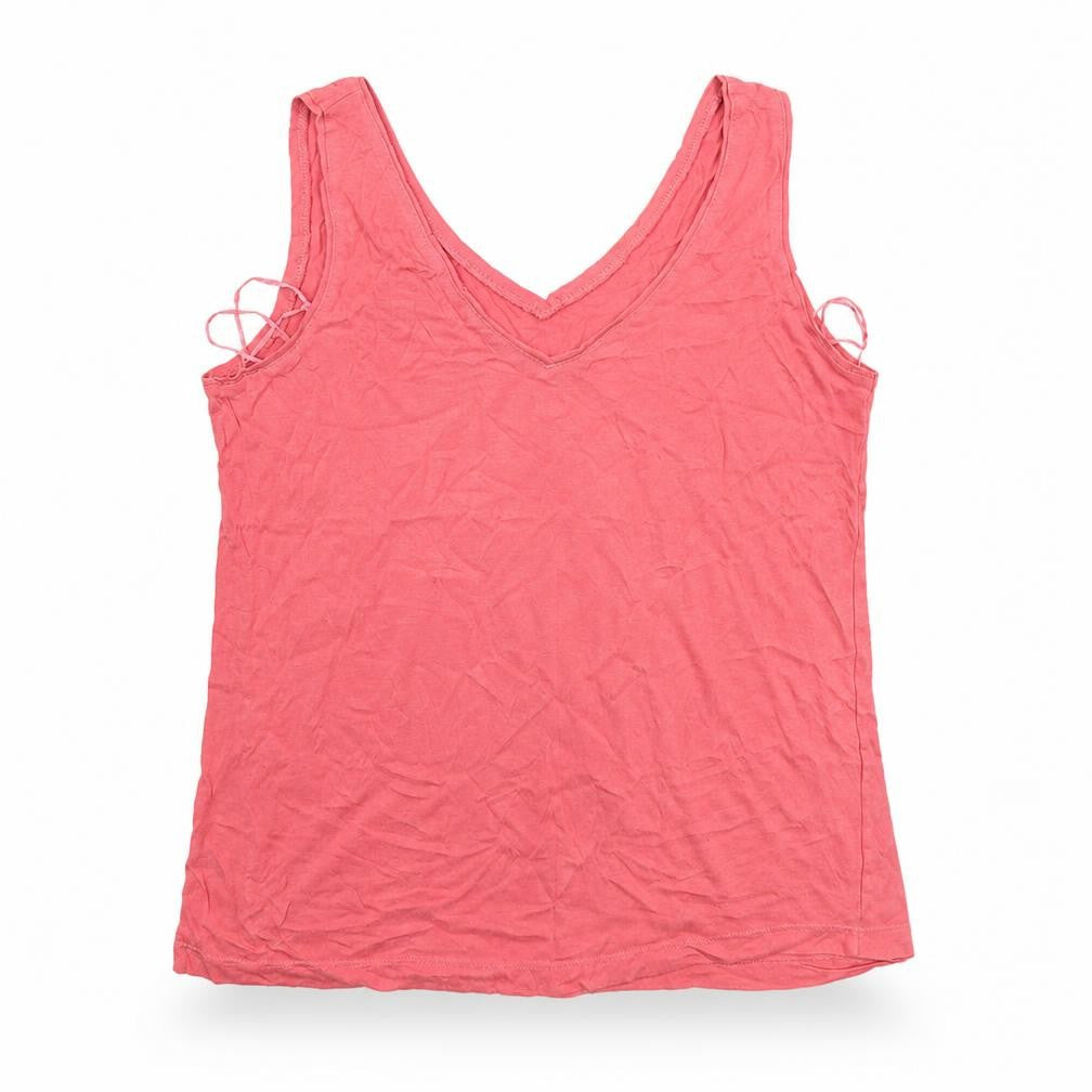 F&F Womens Pink  Cotton Basic Tank Size 14 V-Neck