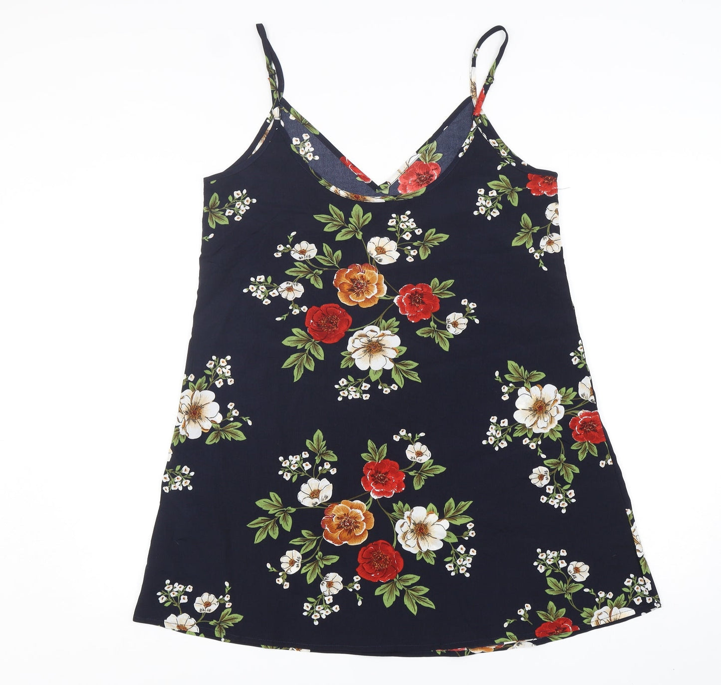 Shein  Womens Blue Floral Polyester Camisole Tank Size M V-Neck
