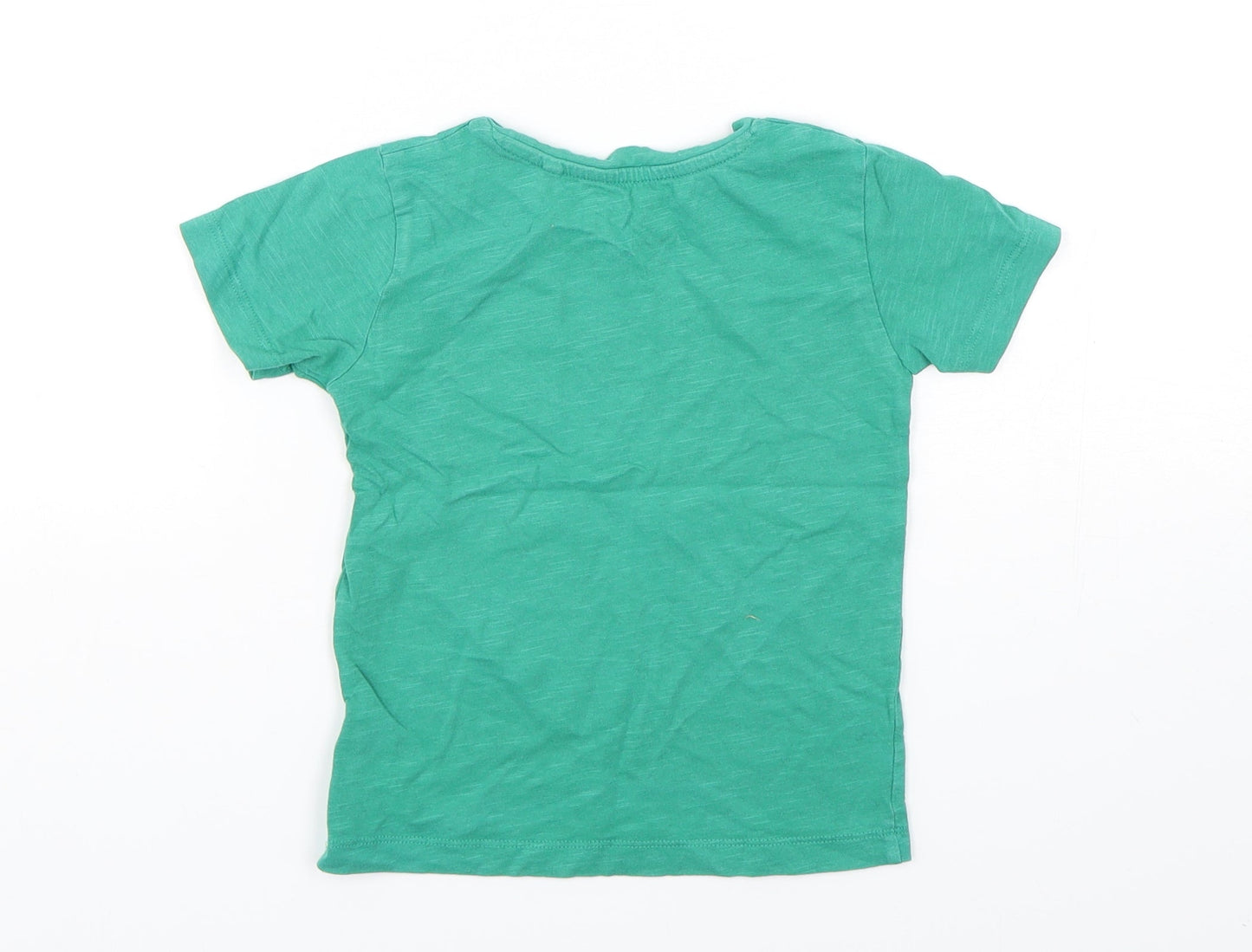 NEXT Boys Green  Cotton Basic T-Shirt Size 18-24 Months Round Neck Pullover