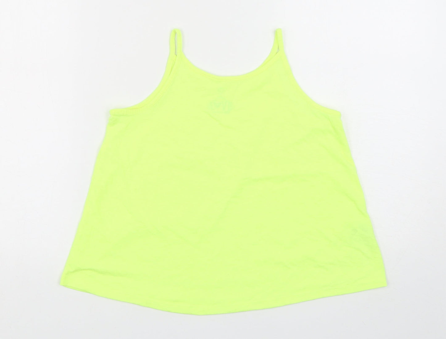 F&F Girls Green  Polyester Basic Tank Size 9-10 Years Round Neck Pullover