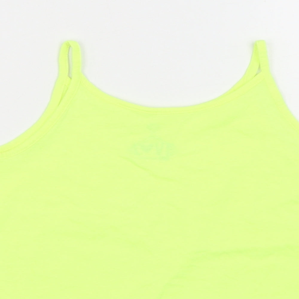 F&F Girls Green  Polyester Basic Tank Size 9-10 Years Round Neck Pullover