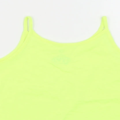 F&F Girls Green  Polyester Basic Tank Size 9-10 Years Round Neck Pullover