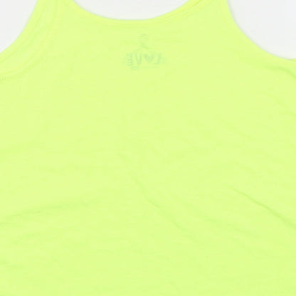 F&F Girls Green  Polyester Basic Tank Size 9-10 Years Round Neck Pullover