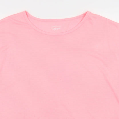 Preloved Dunnes Stores Womens Pink  Polyester Basic T-Shirt Size L Round Neck Pullover - Detail