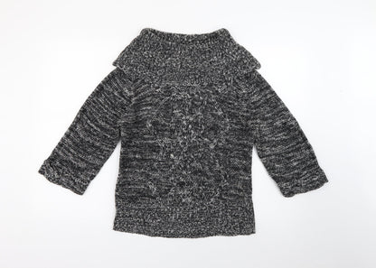 Evie Womens Grey Roll Neck  Acrylic Pullover Jumper Size 10