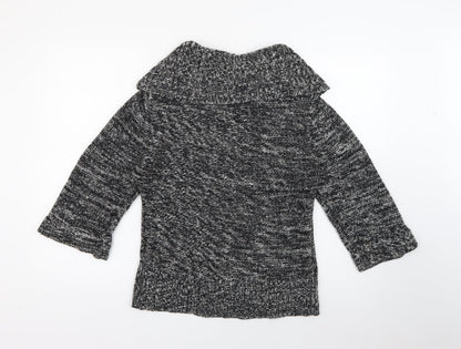 Evie Womens Grey Roll Neck  Acrylic Pullover Jumper Size 10