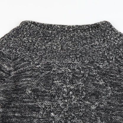 Evie Womens Grey Roll Neck  Acrylic Pullover Jumper Size 10