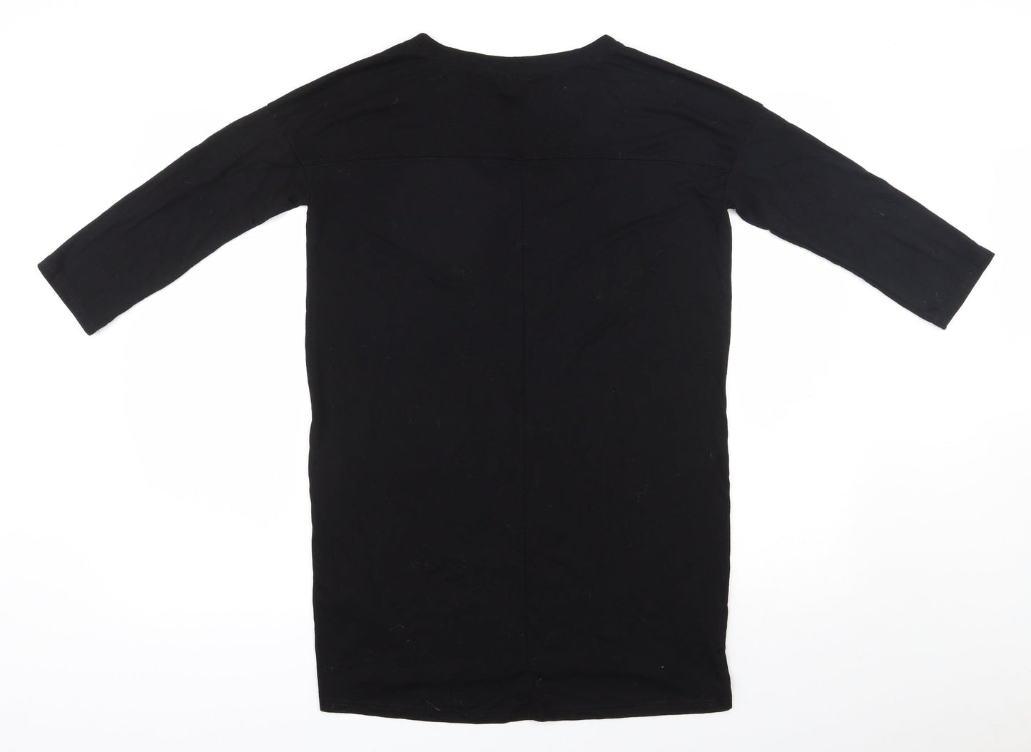 NEXT Womens Black  Polyester Tunic T-Shirt Size 8 V-Neck