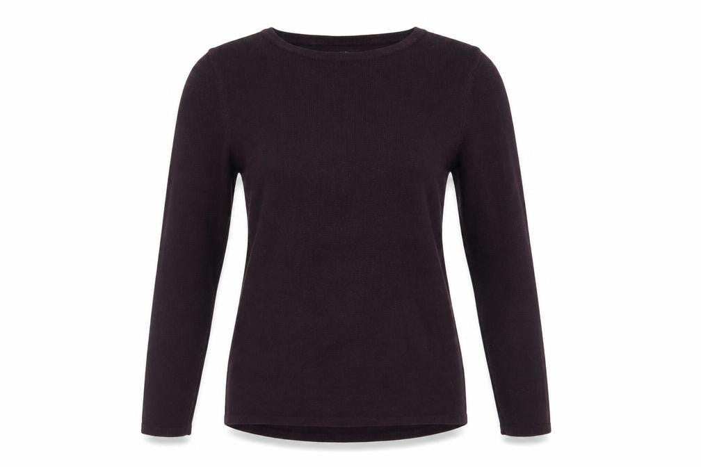 M&Co Womens Purple Round Neck  Acrylic Pullover Jumper Size 14