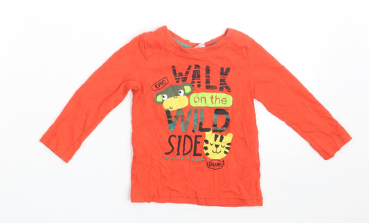 So Cute Baby Red  100% Cotton Basic T-Shirt Size 9-12 Months Crew Neck  - WALK ON THE WILD SIDE