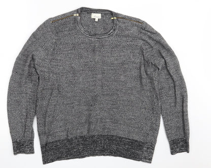 Preloved Linea Womens Grey Scoop Neck  Acrylic Pullover Jumper Size XL - Front