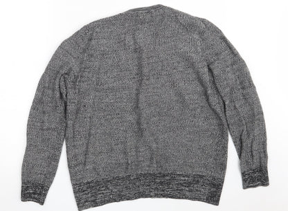 Preloved Linea Womens Grey Scoop Neck  Acrylic Pullover Jumper Size XL - Back