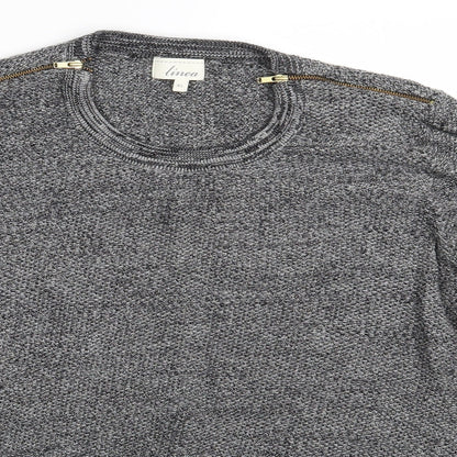 Preloved Linea Womens Grey Scoop Neck  Acrylic Pullover Jumper Size XL - Detail