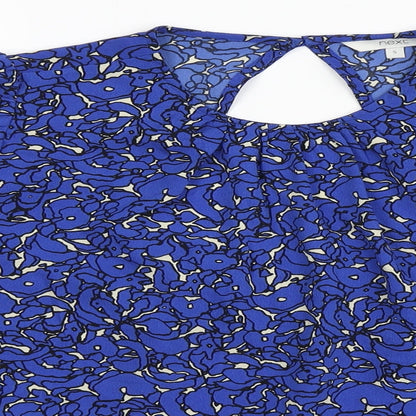 Next Womens Blue  Polyester Basic Blouse Size S Round Neck